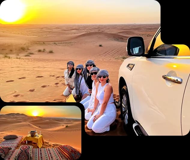 Guests with their private 4x4 at sunrise